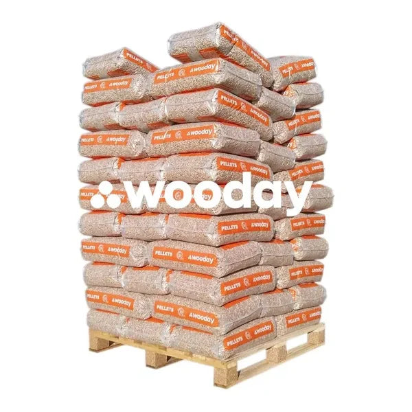 Wooday pellets de madera - palet con 65 sacos de 15 kg cada uno