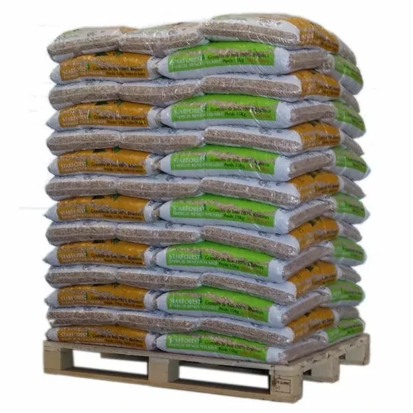 Pellets de madera - palé con 70 sacos de 15 kg cada uno