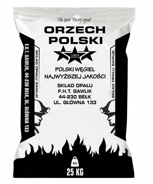 Carbón vegetal de nogal polaco 29 MJ - saco 20 x 25 kg